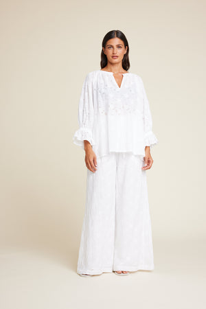 Line Of Oslo Fawcett Lace Trousers Trouser White 001