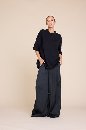 Line Of Oslo Fawcett Satin Trousers Trouser Black 097