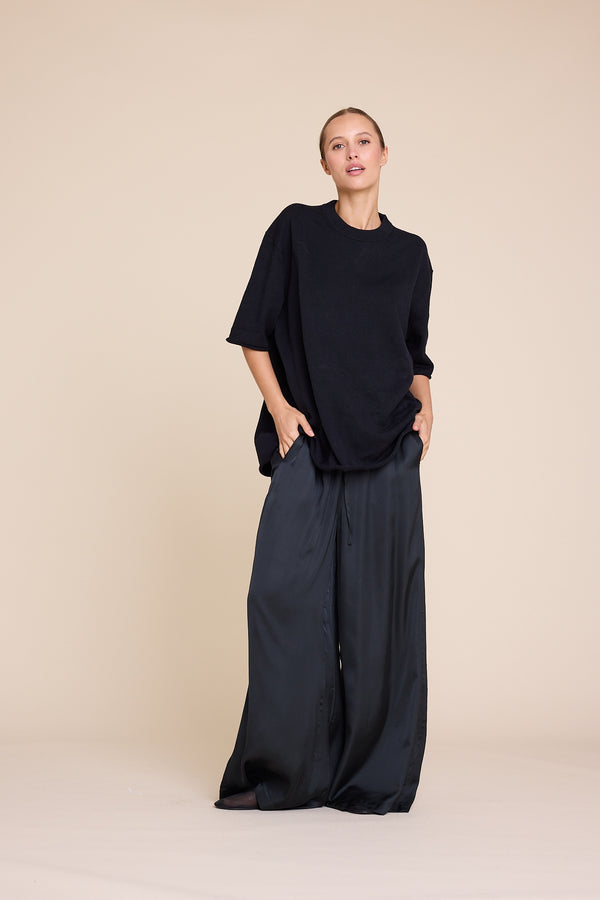 Line Of Oslo Fawcett Satin Trousers Trouser Black 097