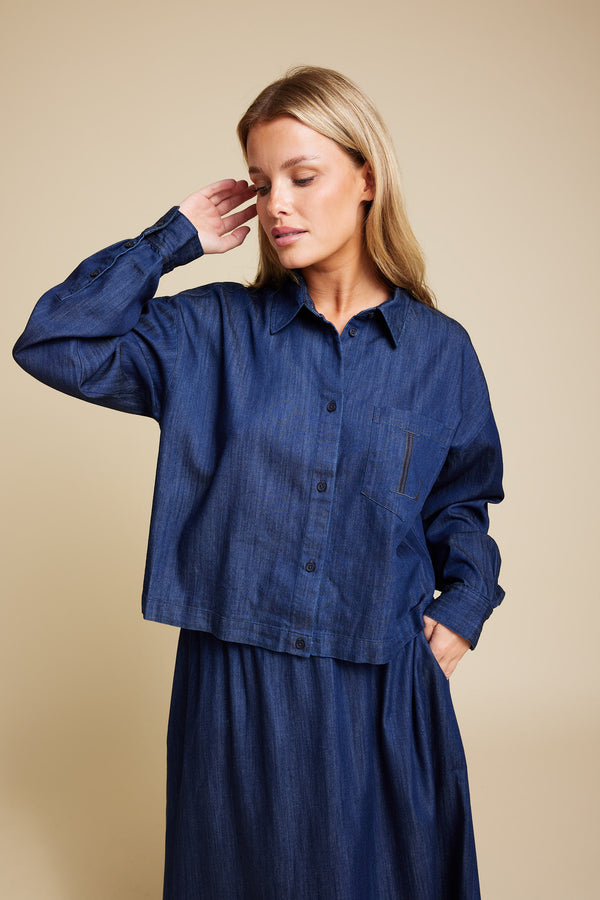 Line Of Oslo Feminin Denim Shirt Blouse