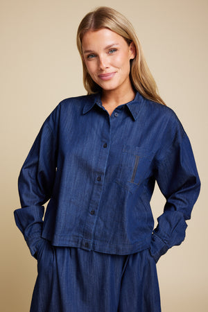 Line Of Oslo Feminin Denim Shirt Blouse As is 136