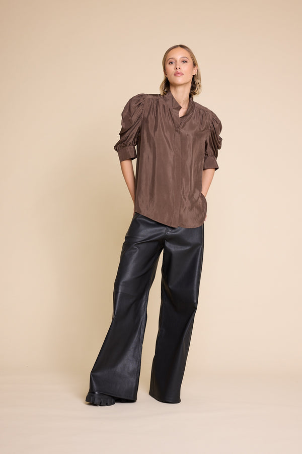 Line Of Oslo Fiona Viscose Blouse Blouse Brown 063