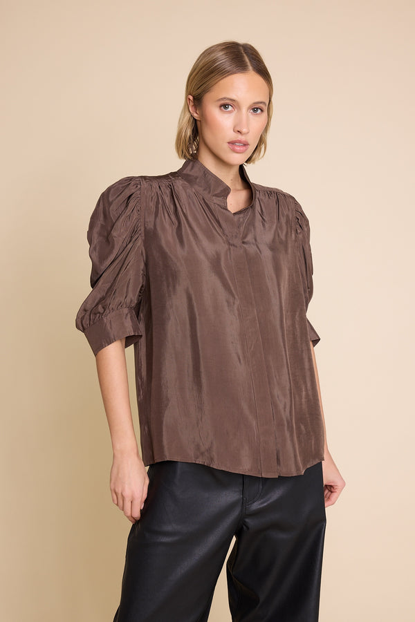 Line Of Oslo Fiona Viscose Blouse Blouse Brown 063
