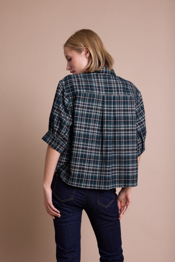Line Of Oslo Girl Check Bluse Blouse Green 053