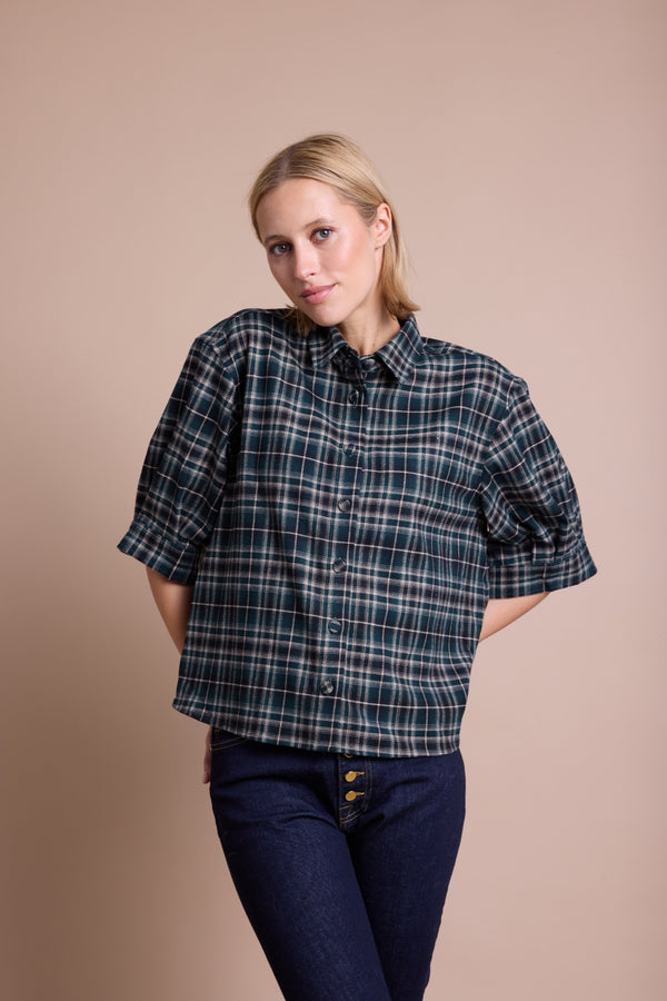 Line Of Oslo Girl Check Bluse Blouse Green 053