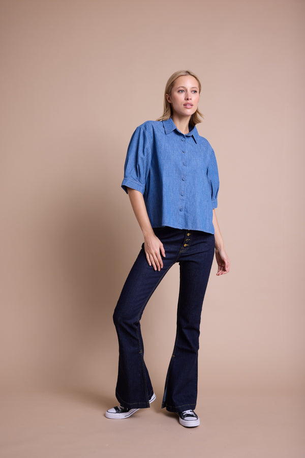 Line Of Oslo Girl Denim Bluse Blouse Denim 099