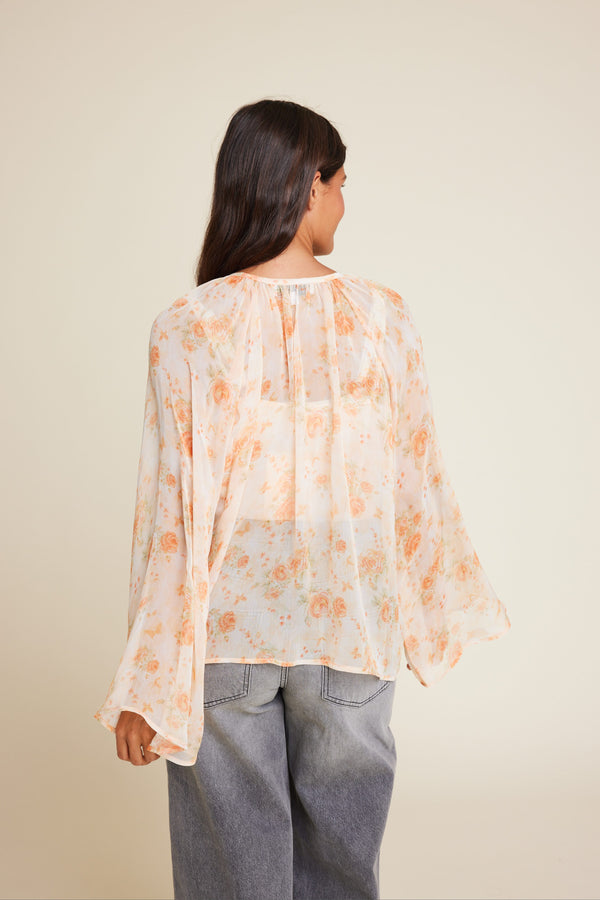 Line Of Oslo Grace Flower Top Top Orange 043