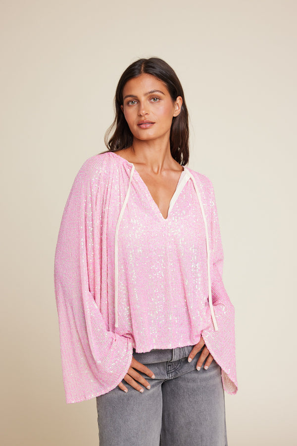 Line Of Oslo Grace Sequins Top Top Pink 002