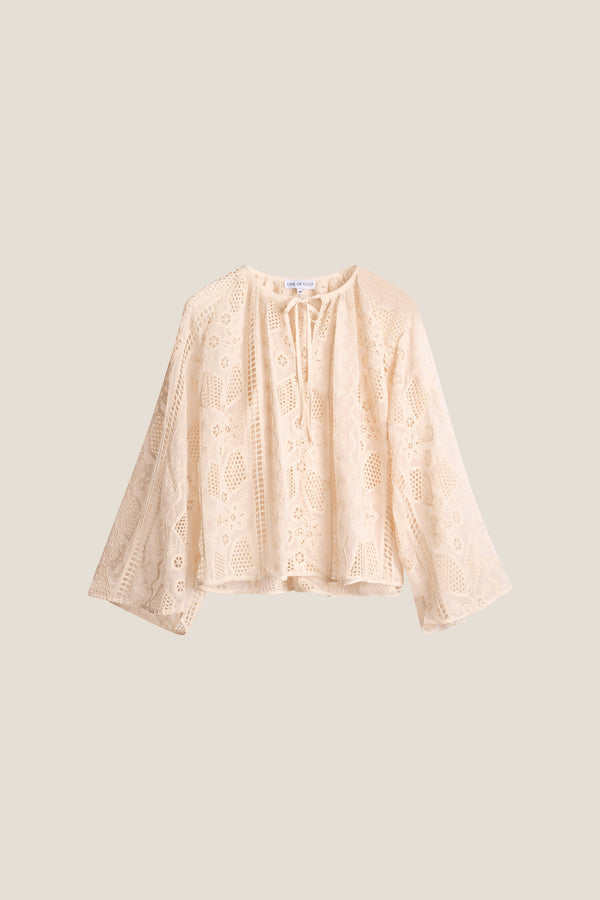 Line Of Oslo Grace Short Blouse Blouse Creme 091