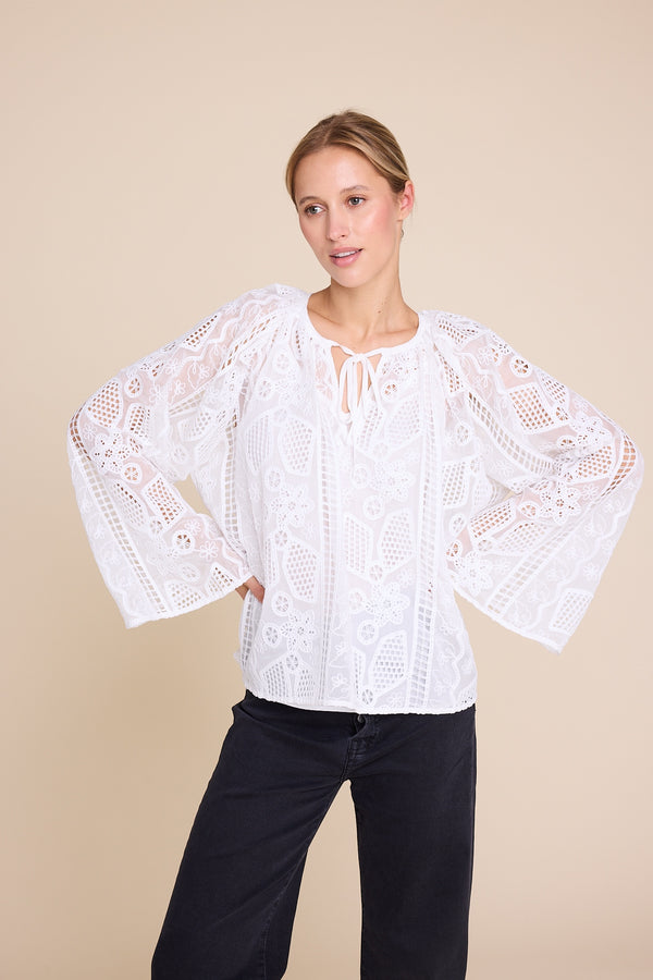Line Of Oslo Grace Short Blouse Blouse White 001