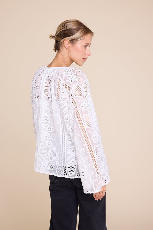 Line Of Oslo Grace Short Blouse Blouse White 001