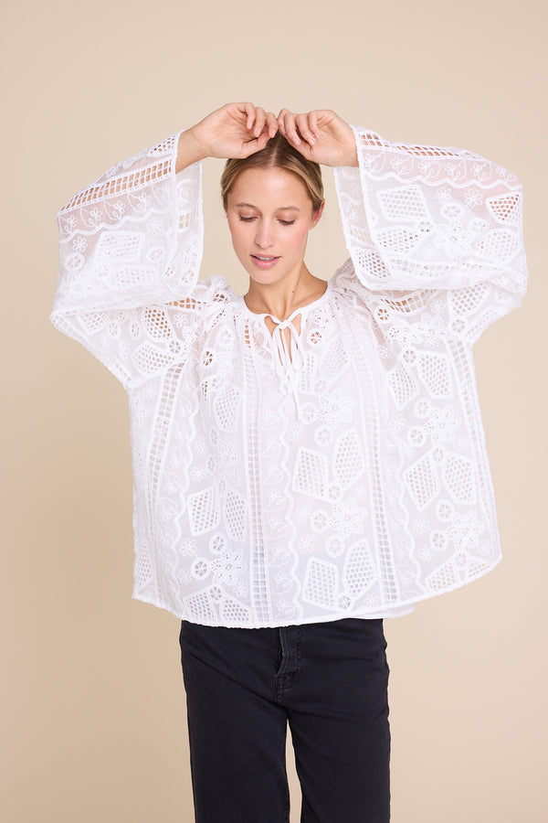Line Of Oslo Grace Short Blouse Blouse White 001