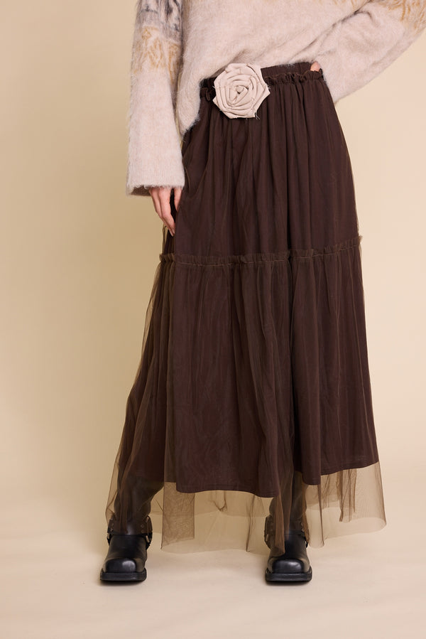 Line Of Oslo Hay Tulle Skirt Skirt Brown 063