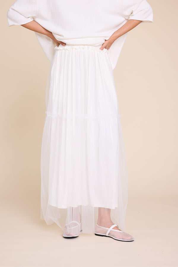 Line Of Oslo Hay Tulle Skirt Skirt White 001
