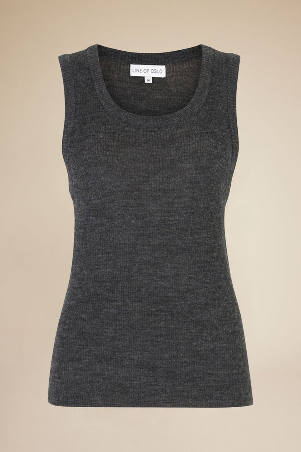 Line Of Oslo Henny Knitted Tank Top Tops Antracite 004