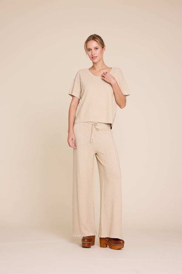 Line Of Oslo Holmes Gold Trousers Knitted trouser Gold 010