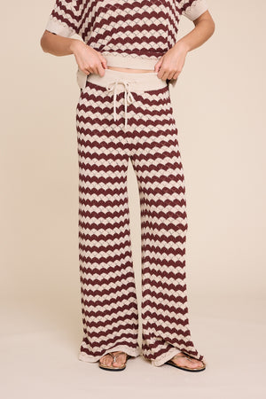 Line Of Oslo Holmes Stripe Trousers Knitted trouser Beige/Brown 171