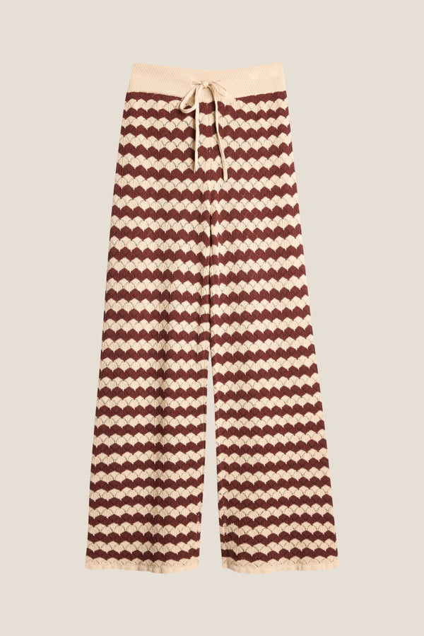 Line Of Oslo Holmes Stripe Trousers Knitted trouser Beige/Brown 171