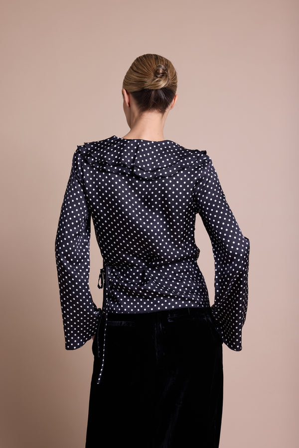 Line Of Oslo Honey Dots Bluse Blouse Black 097