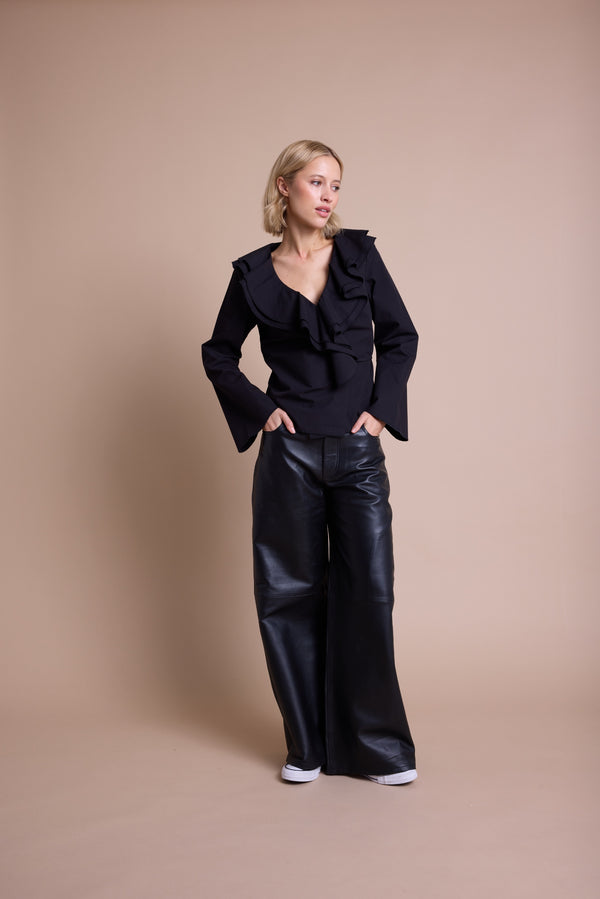 Line Of Oslo Honey Popline Bluse Blouse Black 097