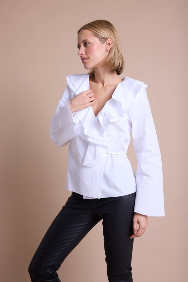 Line Of Oslo Honey Popline Bluse Blouse White 001