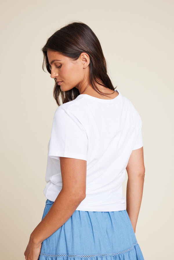 Line Of Oslo Hope T-shirt Top White 001