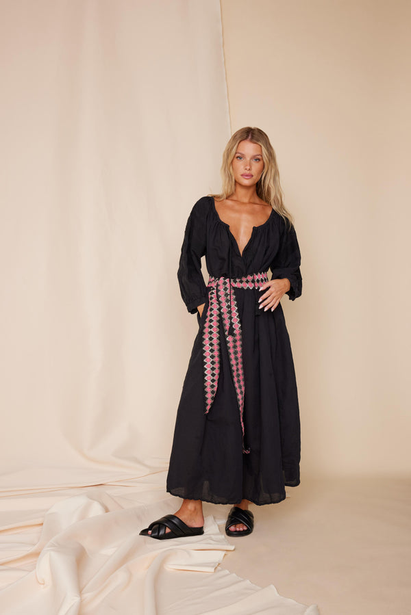 Line Of Oslo India Long Dress Dress Black 097
