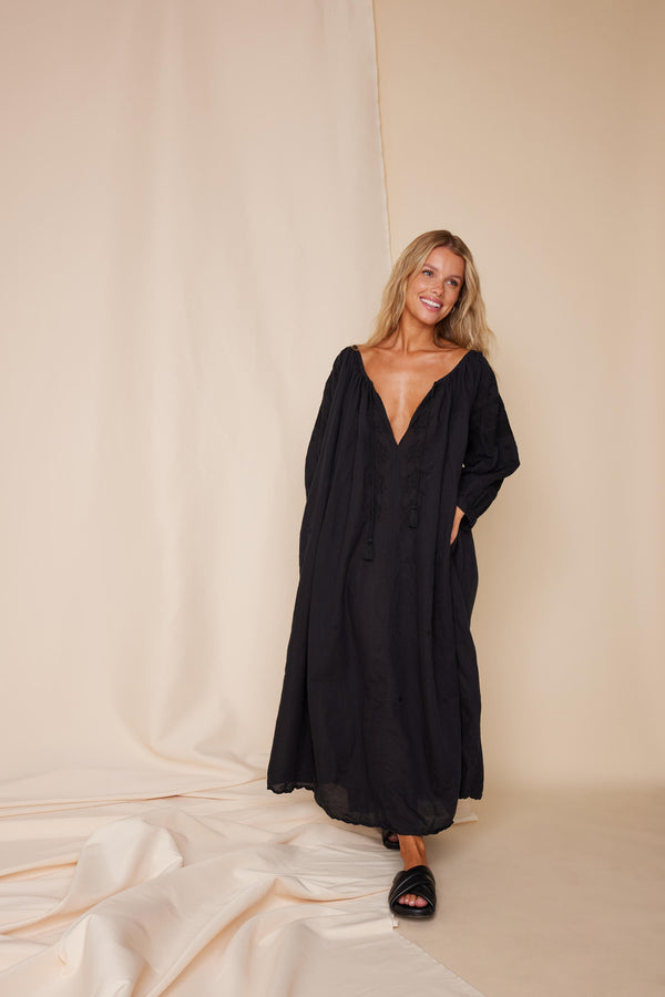 Line Of Oslo India Long Dress Dress Black 097