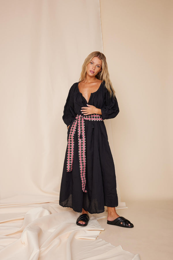 Line Of Oslo India Long Dress Dress Black 097