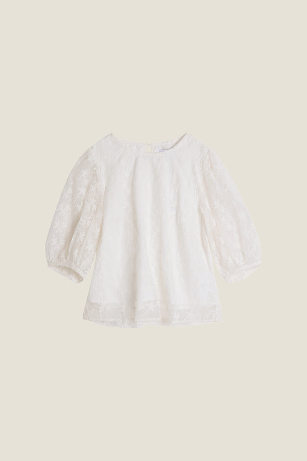 Line Of Oslo Isabel Embroidery Top Top White 001