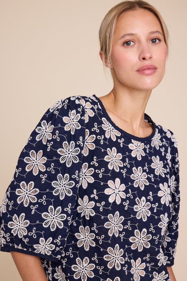 Line Of Oslo Isabel Lace Blouse Blouse Blue 066