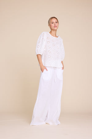 Line Of Oslo Isabel Lace Blouse Blouse White 001
