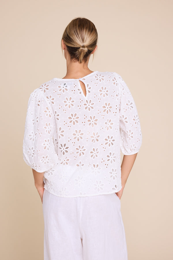 Line Of Oslo Isabel Lace Blouse Blouse White 001