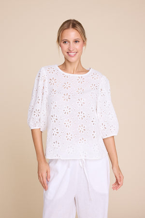 Line Of Oslo Isabel Lace Blouse Blouse White 001