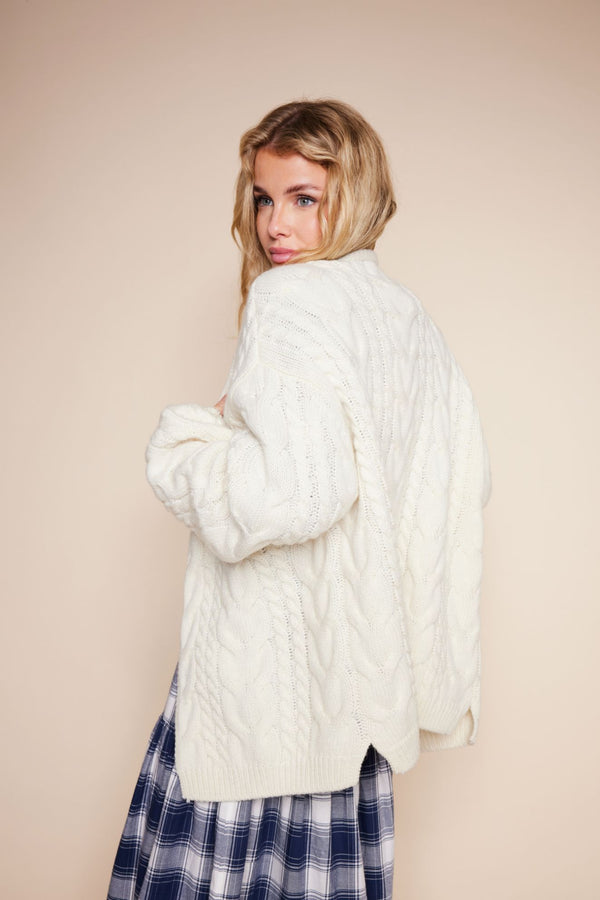 Line Of Oslo Jenna Cardigan Cardigan Creme 091