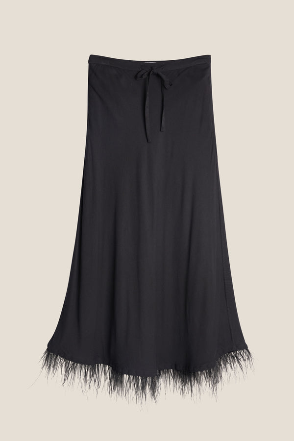 Line Of Oslo Josefine Feather Skjørt Skirt Black 097