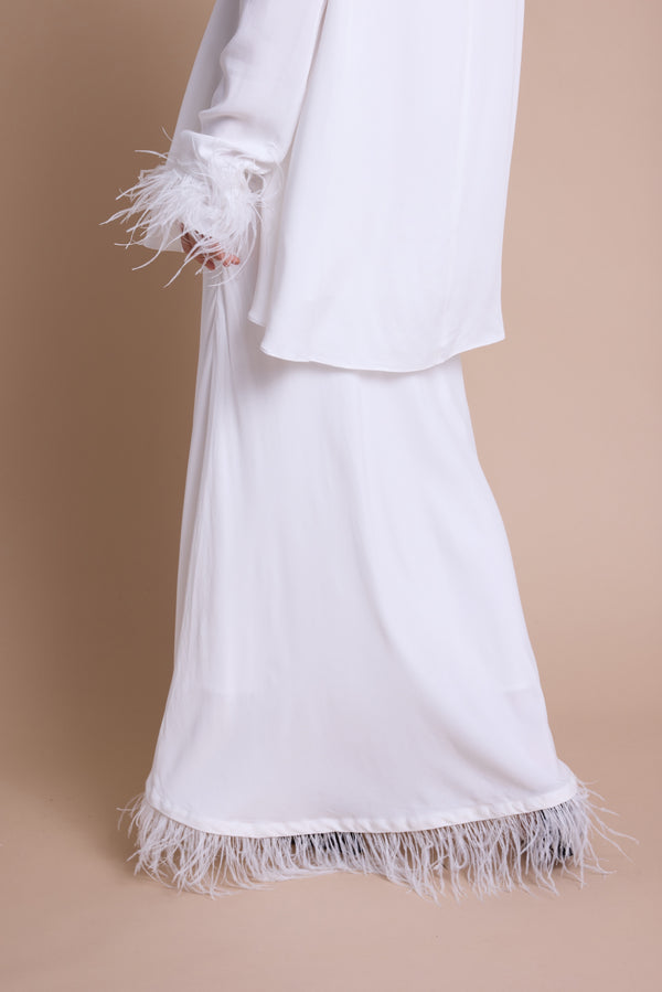 Line Of Oslo Josefine Feather Skjørt Skirt Creme 091