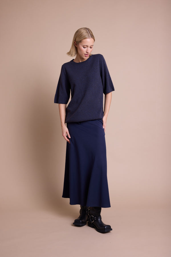 Line Of Oslo Josefine Satin Skjørt Skirt Blue 066