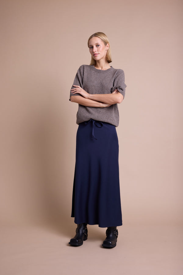 Line Of Oslo Josefine Satin Skjørt Skirt Blue 066