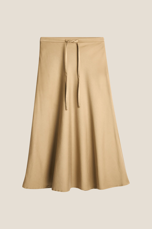 Line Of Oslo Josefine Satin Skjørt Skirt Camel 061