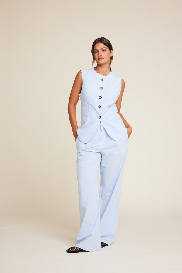 Line Of Oslo Julianne Vest Vest Light Blue 003