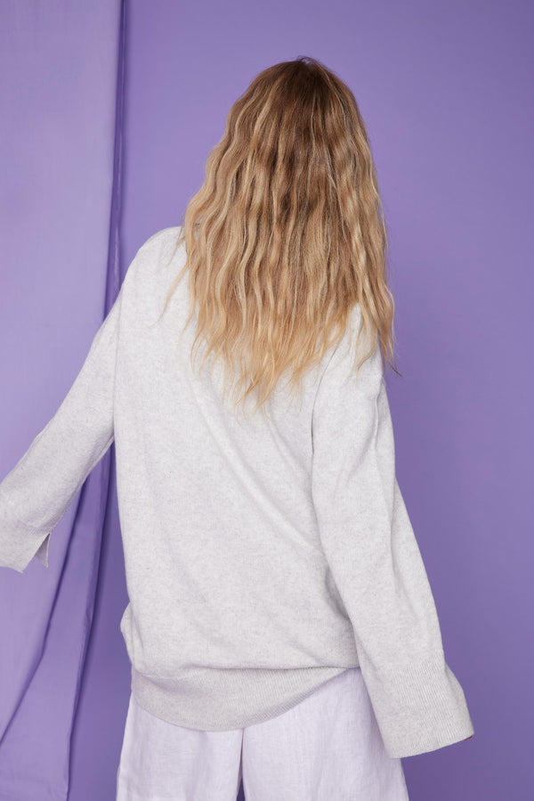 Line Of Oslo Katy Long Sweater Knitted sweater Grey 005
