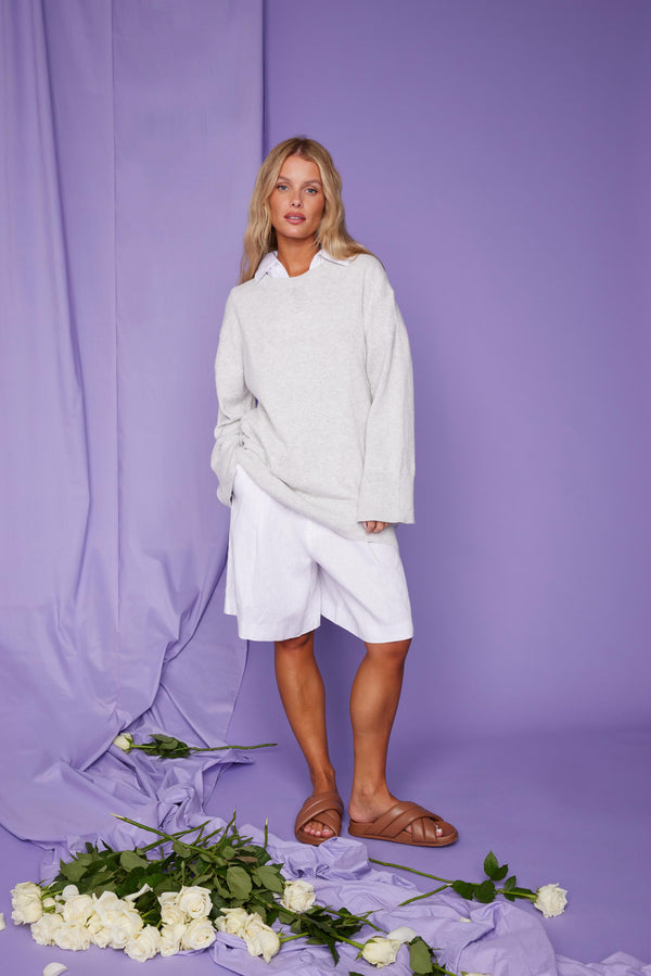 Line Of Oslo Katy Long Sweater Knitted sweater Grey 005