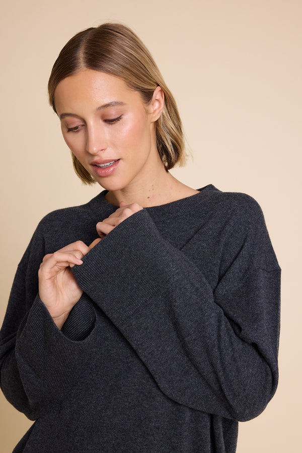 Line Of Oslo Katy Round 25 Knitted Sweater Knitted sweater Antracite 004