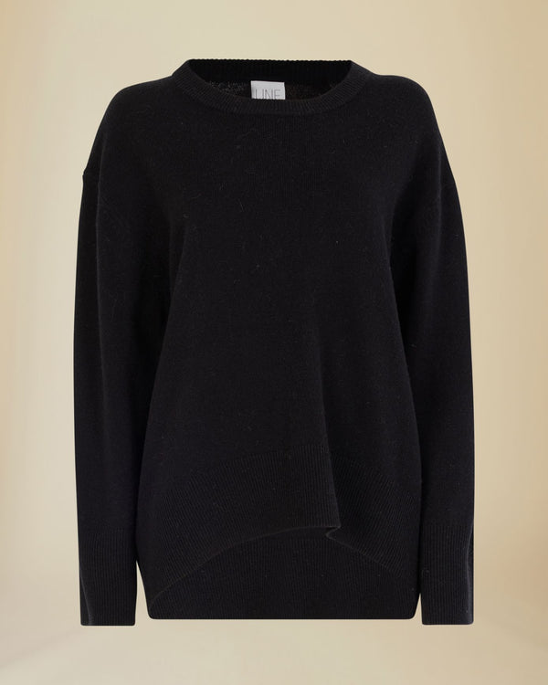 Line Of Oslo Katy Round Sweater Knitted sweaters Black 097