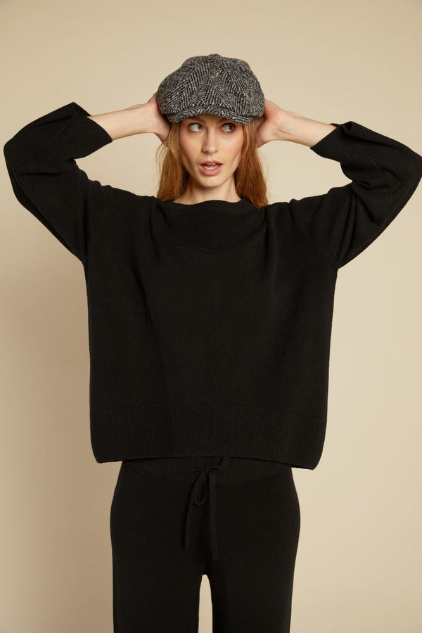 Line Of Oslo Katy Round Sweater Knitted sweaters Black 097