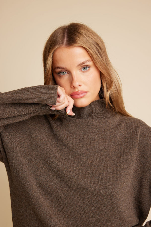 Line Of Oslo Katy Solid 24 Knitted Sweater Knitted sweaters Brown 063