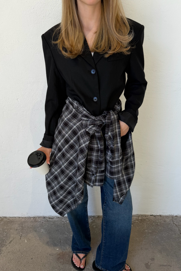 Line Of Oslo Krista Check Skjorte Blouse Black 097