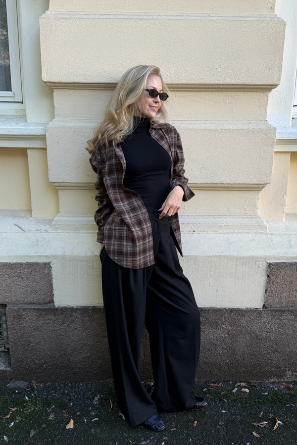 Line Of Oslo Line of Oslo Krista Check Shirt Blouse Brown 063