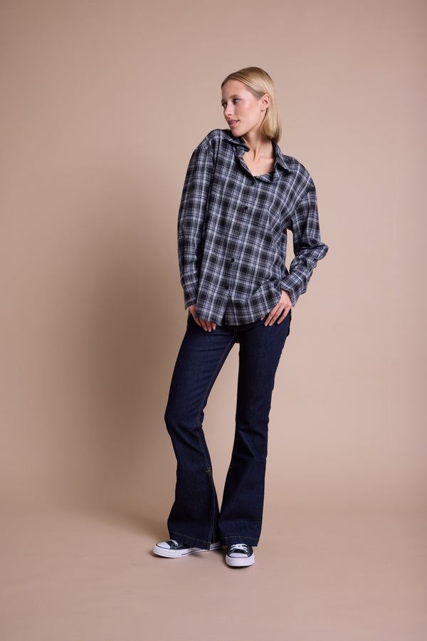 Line Of Oslo Krista Check Skjorte Blouse Black 097
